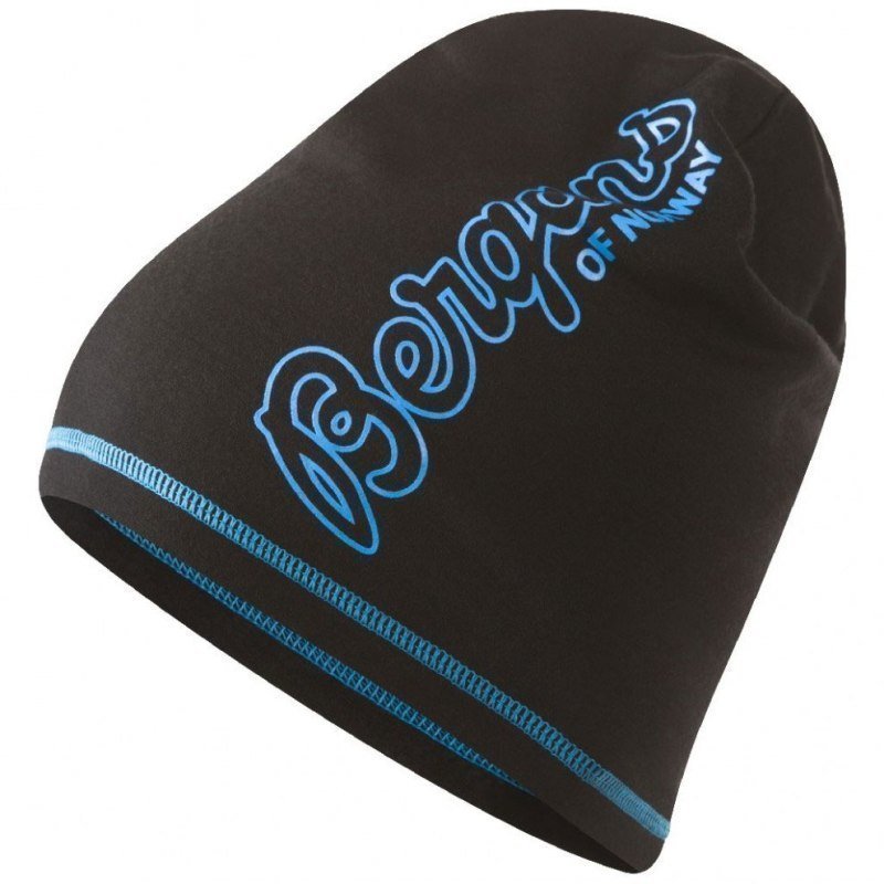Bergans Bloom Wool Beanie 1SIZE Black/Bright Seablue