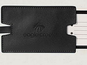 Eagle Creek Leather Luggage Tag nahkainen matkalaukun tunnistelaatta musta