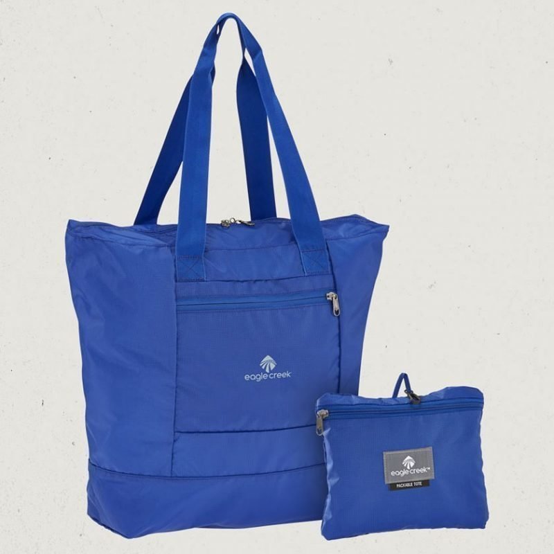 Eagle Creek Packable Tote kokoontaitettava kassi sininen