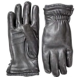 Hestra Deerskin Swisswool Rib sormikas musta