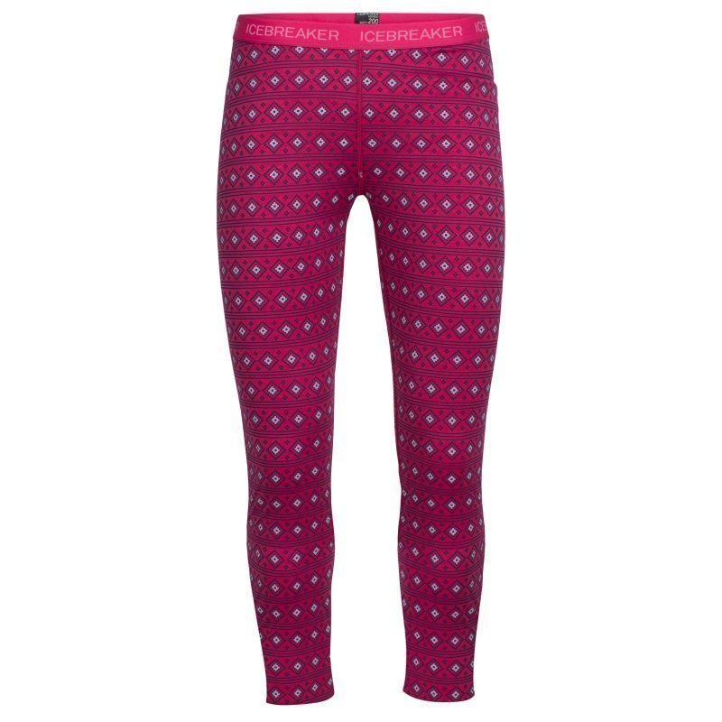 Icebreaker Kids Oasis Leggings Align 02 Pop Pink/Snow/White