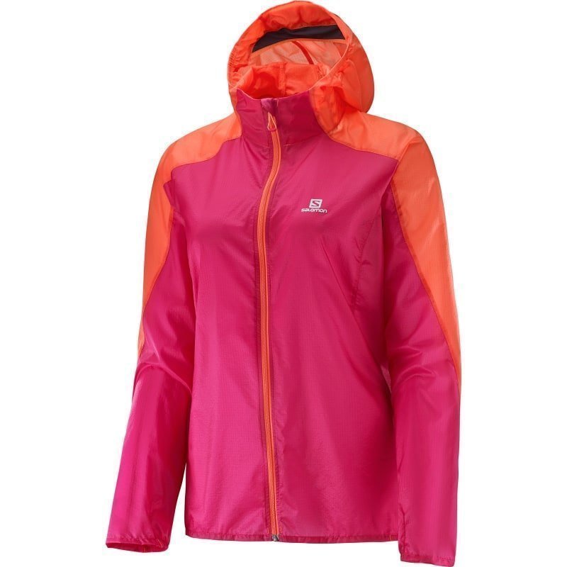 Salomon Fast Wing Hoodie Women's L GAURA PINKCORAL PUNCH