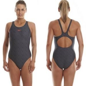 Speedo Monogram Allov Muscleback W AF naisten uimapuku musta/harmaa
