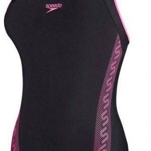 Speedo Monogram Msbk tyttöjen uimapuku musta/pinkki