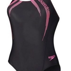 Speedo Sports Logo Medalist Naisten uimapuku musta/pinkki