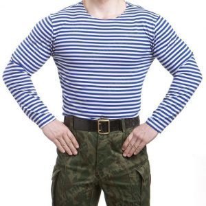 Venäläinen Telnyashka pitkähihainen vaaleansiniraitainen